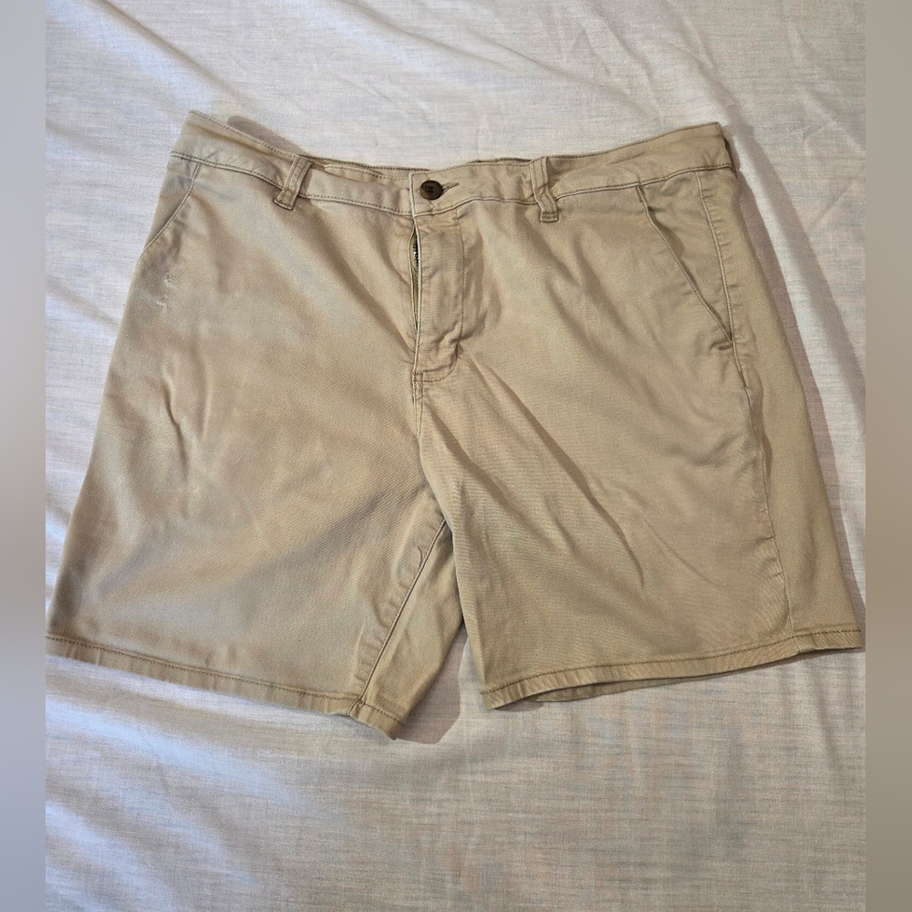 RSQ Men's Beige Flat Front Shorts